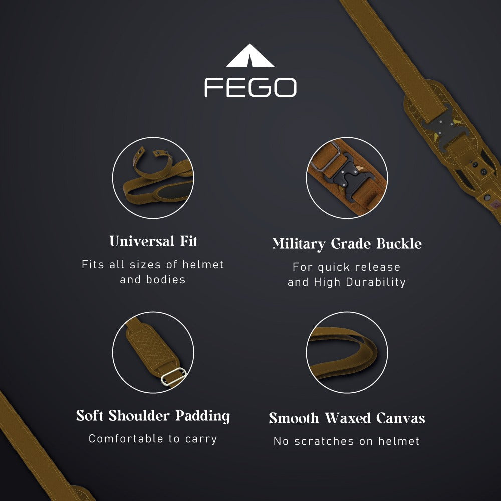 FEGO STRP Helmet Carrier Strap with Hand Gloves Holder